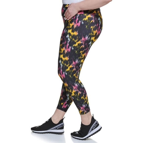 DKNY Womens High Waist Legging Printed DPPP2612 Tummy Control Multicolor Size 1X - Picture 3 of 4